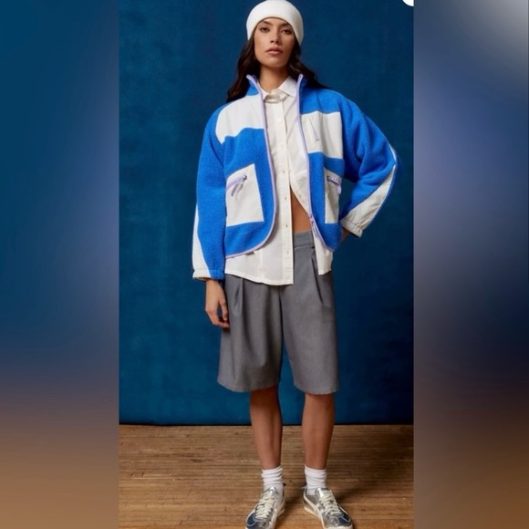 BDG Bruce Fleece Spliced Zip-Up Jacket - Picture 3 of 4